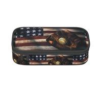 BKDODKS Trousse à crayons multifonction avec drapeau américain et baseball