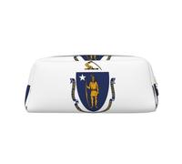 BKDODKS Trousse à crayons multifonction avec fermeture éclair et motif drapeau de l'État du Massachusetts
