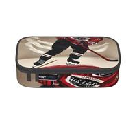BKDODKS Trousse à crayons multifonction avec impression de sports de hockey - Sac de rangement - Fournitures préférées pour adultes