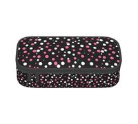 BKDODKS Trousse à crayons multifonction avec imprimé à pois noirs - Sac de rangement - Fournitures préférées pour adultes