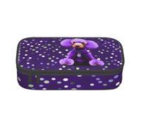 BKDODKS Trousse à crayons multifonction avec imprimé caniche violet à pois