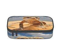 BKDODKS Trousse à crayons multifonction avec imprimé léopard sable gecko sac de rangement fournitures préférées adultes