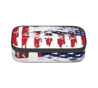 BKDODKS Trousse à crayons multifonction avec motif drapeau américain et crâne