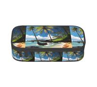 BKDODKS Trousse à crayons multifonction avec motif palmier tropical hawaïen et plage