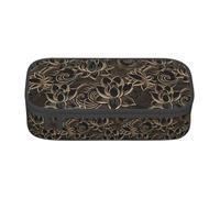 BKDODKS Trousse à crayons multifonction bohème avec imprimé de lotus doré pour adultes