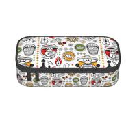 BKDODKS Trousse à crayons multifonction mexicaine avec symboles de salsa imprimée, sac de rangement, fournitures préférées pour adultes