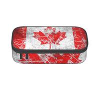 BKDODKS Trousse à crayons multifonction rétro avec imprimé drapeau du Canada