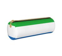 BKDODKS Trousse à crayons unisexe en cuir avec fermeture éclair pour adulte Motif drapeau Sierra Leone Taille unique Blanc, blanc, Taille unique