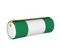 BKDODKS Trousse à crayons unisexe en cuir imprimé drapeau du Nigeria pour adultes, fermeture éclair, légère, blanc, taille unique, blanc, Taglia Unica, blanc, Taille unique