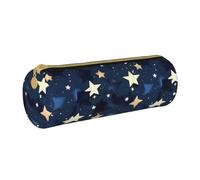 BKDODKS Trousse en cuir bleu marine avec imprimé ciel et étoiles pour adultes, unisexe, fermeture éclair, légère, Blanc, Taglia Unica