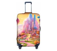 Bkdogkt Candy Land Housse de protection lavable pour valise avec fermeture éclair dissimulée, Blanc, Medium