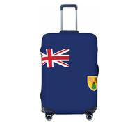 Bkdogkt Drapeau des îles Turques et Caïques Imprimé Tendance Housse de Valise Personnalisée Protection de Bagages pour Voyage et Affaires, Noir/blanc, Medium