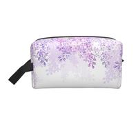 Bkdogkt Encadrement de fleurs lilas en fleur de grande capacité, organiseur de maquillage portable pour femmes et hommes, blanc, One Size