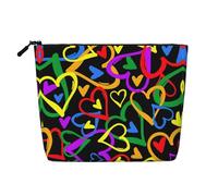 Bkdogkt Gay Pride Sac de travail avec impression arc-en-ciel - Trousse de maquillage monocouche - Organiseur de voyage - Grande capacité, noir, One Size