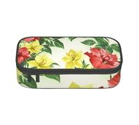 Bkdogkt Hojas Tropicales y Flores Trousse à crayons de grande capacité Motif imprimé 21 x 5 x 9 cm