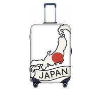 Bkdogkt Housse de protection lavable avec fermeture éclair dissimulée Motif carte du Japon avec drapeau, blanc, Medium