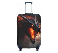 Bkdogkt Housse de protection lavable avec fermeture éclair dissimulée Motif dragon magique, blanc, Large