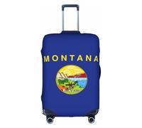 Bkdogkt Housse de protection lavable avec fermeture éclair dissimulée Motif drapeau de l'État du Montana, Blanc, Medium
