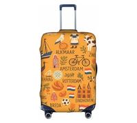 Bkdogkt Housse de protection lavable avec fermeture éclair dissimulée - Symboles de la culture néerlandaise, Blanc, X-Large