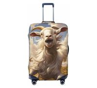 Bkdogkt Housse de protection personnalisée pour valise à motif chèvre pour voyage et affaires, noir, Medium