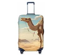 Bkdogkt Housse de protection personnalisée pour valise, motif chameau, sable du désert, pour voyage et affaires, noir, Large