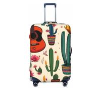 Bkdogkt Housse de protection personnalisée pour valise, motif fleurs et guitares pour voyage et affaires, noir, X-Large