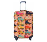 Bkdogkt Housse de protection personnalisée pour valise, motif patins à roulettes colorés, pour voyage et affaires, Noir/blanc, Medium