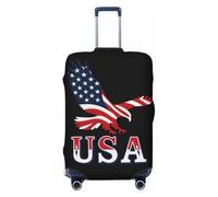 Bkdogkt Housse de protection personnalisée pour valises avec motif drapeau des États-Unis - Pour voyage et affaires, Noir/blanc, Medium