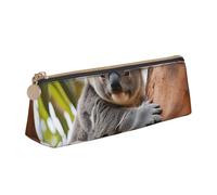 Bkdogkt Hugging Tree Koala Trousse à crayons triangulaire simple pour stylos, maquillage, fournitures artistiques quotidiennes, Blanc, One Size