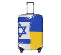 Bkdogkt Israël et l'Ukraine Housse de protection lavable pour valise avec fermeture éclair dissimulée, Blanc, X-Large