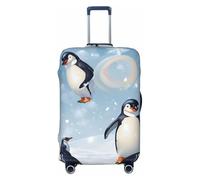 Bkdogkt Pingouin Ballon Flocon de Neige Imprimé Valise Housse de Protection Personnalisée pour Voyage et Affaires, noir, Medium