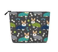 Bkdogkt Porter des vêtements Corgi Chiens Sac de travail Essentiel Sac de maquillage monocouche Organiseur de voyage cosmétique Grande capacité, noir, taille unique