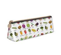 Bkdogkt Présentation de divers motifs de légumes simple trousse triangulaire pour stylos, maquillage, fournitures artistiques, essentiels quotidiens, Blanc, One Size