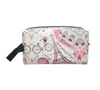 Bkdogkt Romantique Paris Papillon Imprimée Grande Capacité Organisateur Cosmétique pour Femmes et Hommes Portable Voyage Maquillage Pochette, blanc, One Size