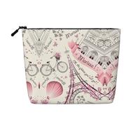 Bkdogkt Romantique Paris Papillons Imprimés Sac de Travail Essentiels Trousse de Maquillage Simple Couche Voyage Cosmétique Organisateur Grande Capacité, noir, One Size