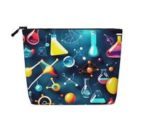 Bkdogkt Sac de travail à impression scientifique abstraite, chimie, essentiel, trousse de maquillage monocouche, organisateur de voyage cosmétique de grande capacité, noir, One Size