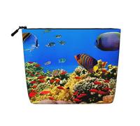 Bkdogkt Sac de travail à motif de poisson de mer, trousse de maquillage à une seule couche, organisateur de voyage cosmétique de grande capacité, noir, taille unique