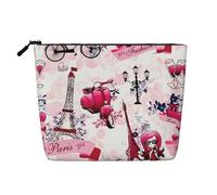 Bkdogkt Sac de travail avec imprimé Tour Eiffel de Paris - Trousse de maquillage simple couche - Organiseur de voyage - Grande capacité, noir, One Size