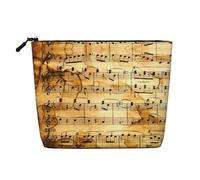 Bkdogkt Sac de travail imprimé notes de musique essentielles, sac de maquillage monocouche, organisateur de voyage cosmétique, grande capacité, noir, One Size