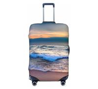 Bkdogkt Serene Seaside Sunset Print Housse de valise personnalisée pour voyage et affaires, noir, Medium