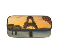 Bkdogkt Tour Eiffel Paris Automne Imprimé 21,6 x 5,1 x 9,4 cm Grande Capacité Trousse à crayons Rangement Fonctionnel pour Bureau Voyage