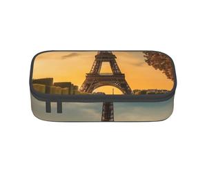 Bkdogkt Tour Eiffel Paris Automne Imprimé 21,6 x 5,1 x 9,4 cm Grande Capacité Trousse à crayons Rangement Fonctionnel pour Bureau Voyage