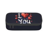 Bkdogkt Trousse à crayons avec inscription « I Love You Words with Hearts » - 21,6 x 5,1 x 9,4 cm - Grande capacité - Rangement fonctionnel pour le bureau et les voyages