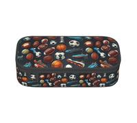 Bkdogkt Trousse à crayons de grande capacité avec imprimé baseball, basketball, football, hockey - 21,6 x 5,1 x 9,4 cm - Rangement fonctionnel pour le bureau et les voyages