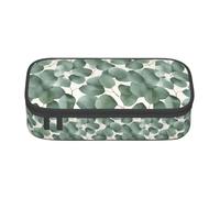 Bkdogkt Trousse à crayons de grande capacité avec imprimé feuilles d'eucalyptus vertes - 21,6 x 5,1 x 9,4 cm - Rangement fonctionnel pour le bureau et les voyages