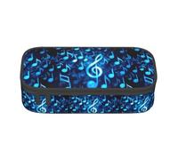 Bkdogkt Trousse à crayons de grande capacité avec imprimé notes de musique bleues 21,6 x 5,1 x 9,4 cm