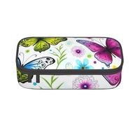 Bkdogkt Trousse à crayons de grande capacité avec imprimé papillon coloré de printemps 21,6 x 5,1 x 9,4 cm