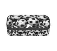 Bkdogkt Trousse à crayons de grande capacité Motif ballon de football Noir/blanc 21,6 x 5,1 x 9,4 cm