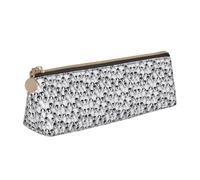 Bkdogkt Trousse à crayons triangulaire simple avec imprimé pingouins mignons pour stylos, maquillage, fournitures artistiques, essentiels quotidiens, Blanc, One Size