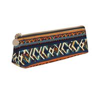 Bkdogkt Trousse à crayons triangulaire simple avec motifs nationaux africains pour stylos, maquillage, fournitures artistiques, essentiels quotidiens, Blanc, One Size